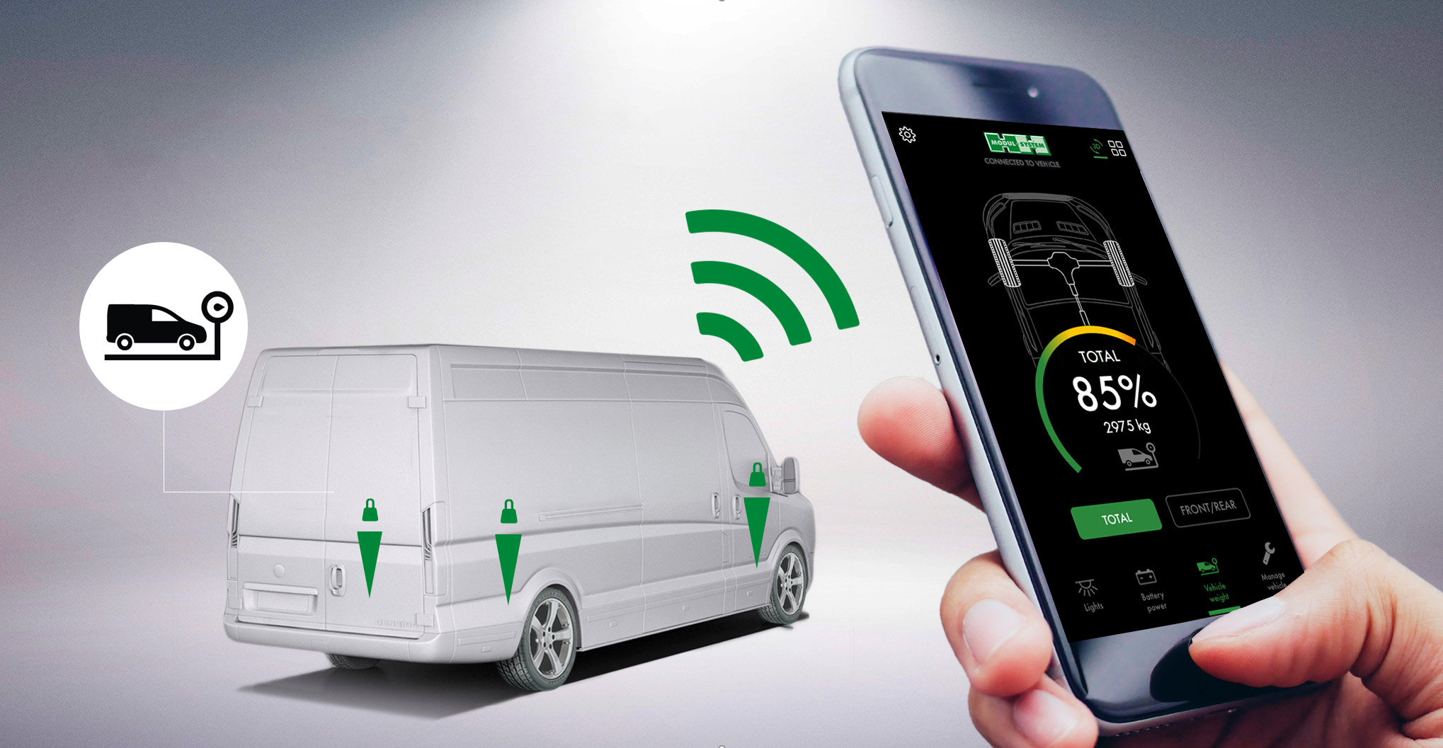 Modul-Connect on-board vehicle weighing system